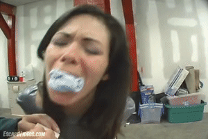 xsiteability.com - Stephanie Duct Tape Bondage Hood 1 thumbnail